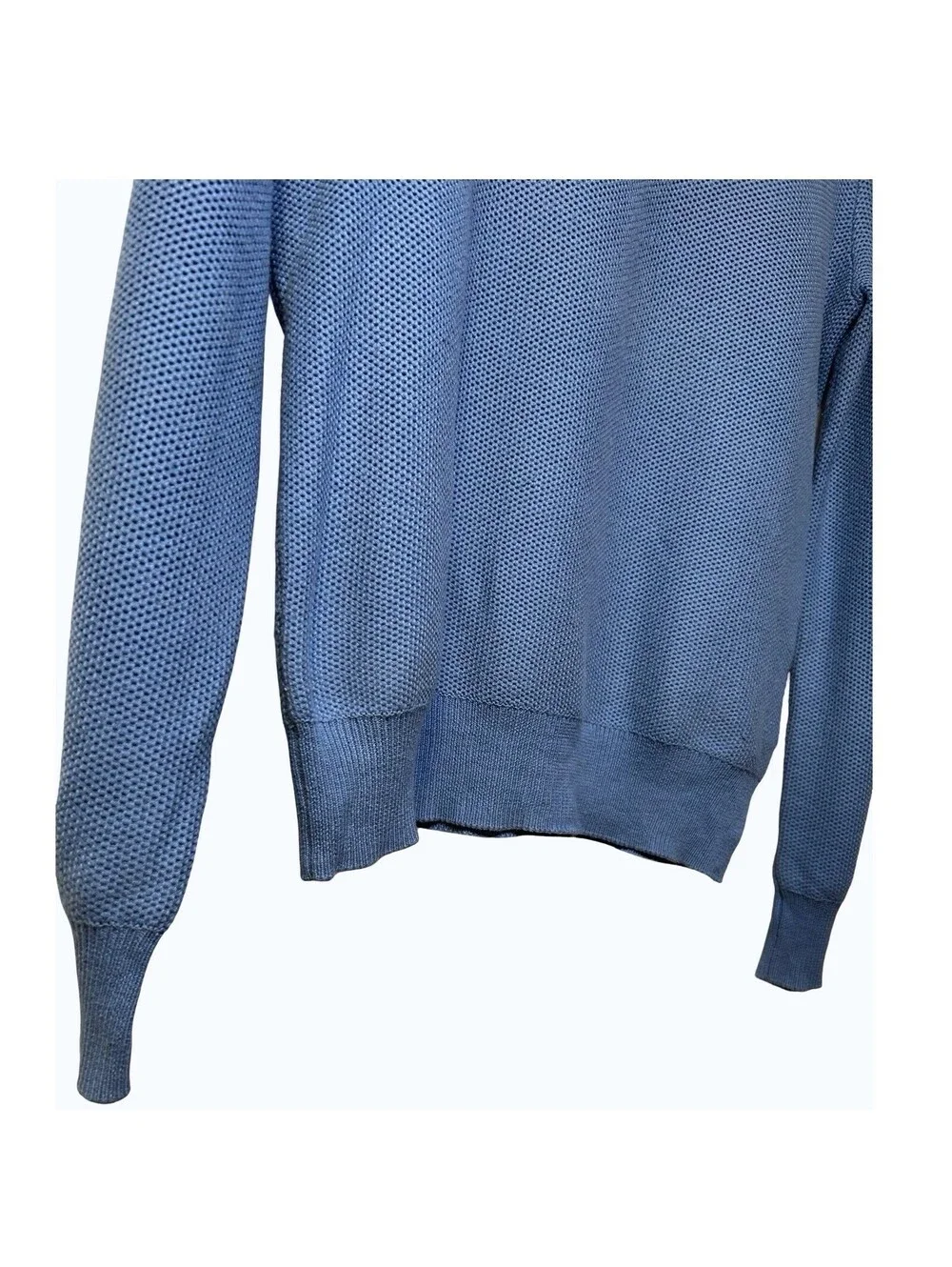 J. Crew Cotton Silk Textured Knit Classic Crewneck Sweater Blue Sz S